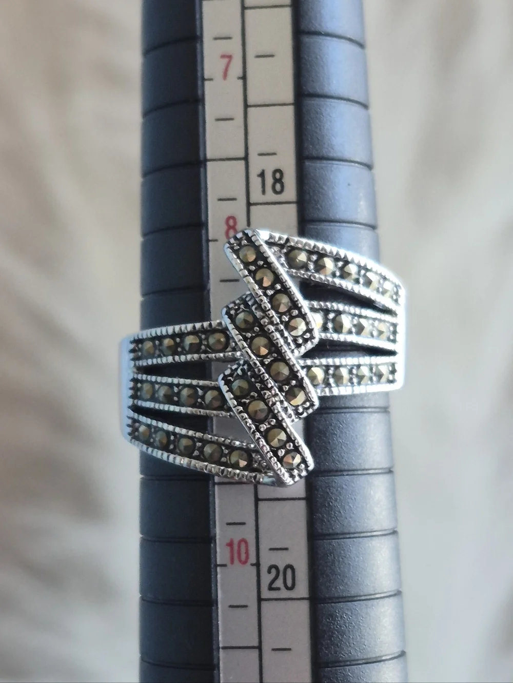 Silver Marcasite Ring Size 9